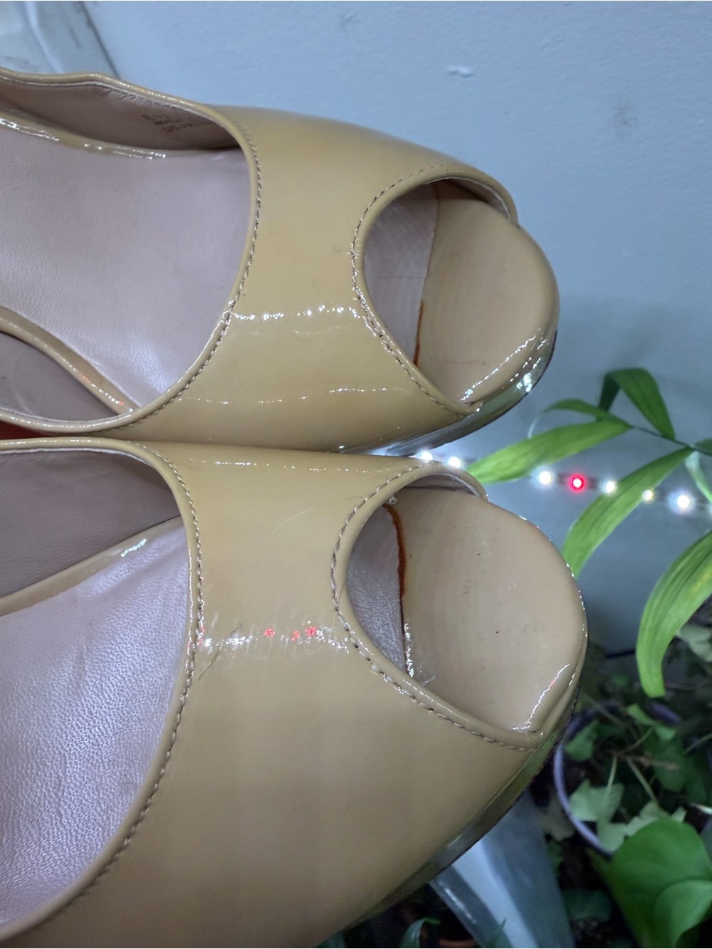 Cole Haan Yellow Patent Leather Peep-Toe Heels - Picture 8 of 8